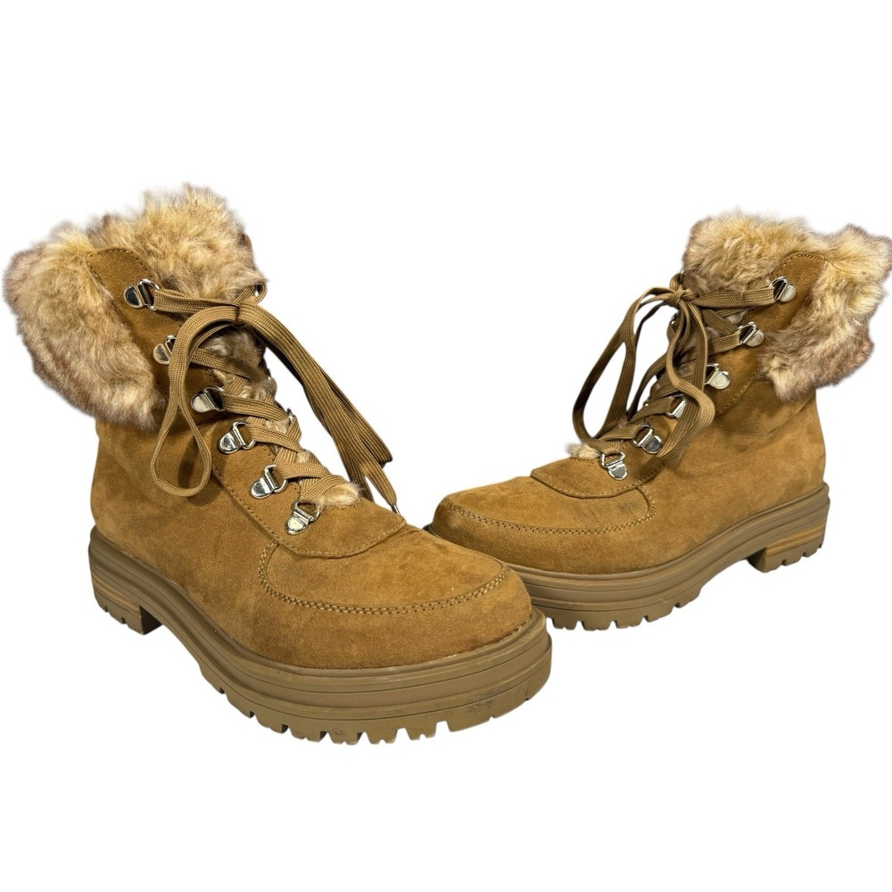 Sun + Stone Womens Brown Orlaa Cold-Weather Lug Sole Boots Size 8.5 M